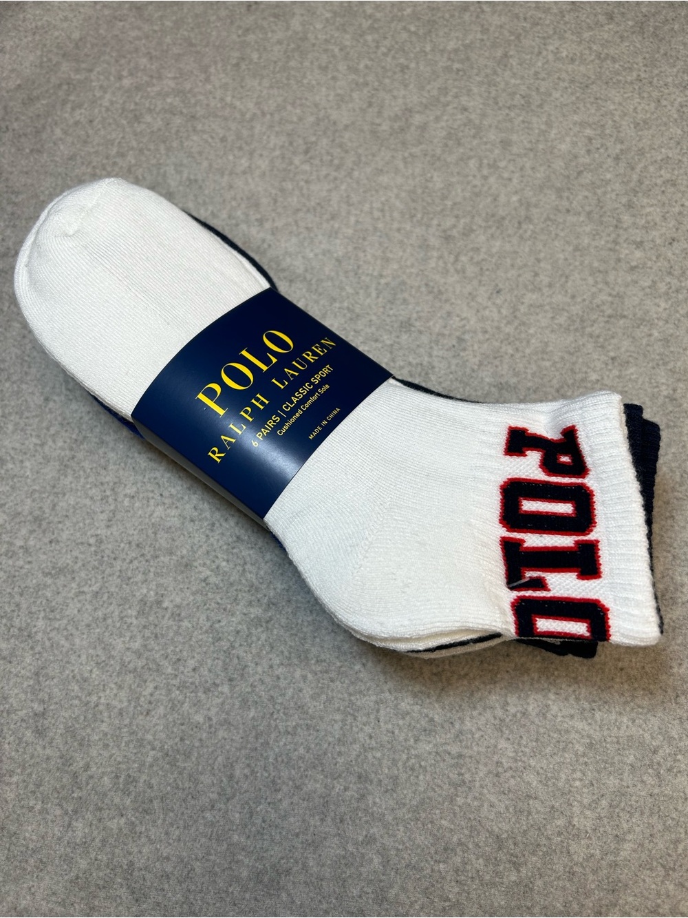 Polo Ralph Lauren Men's Socks Classic Spellout Logo Ankle Cut Sport 6 Pairs NWT
